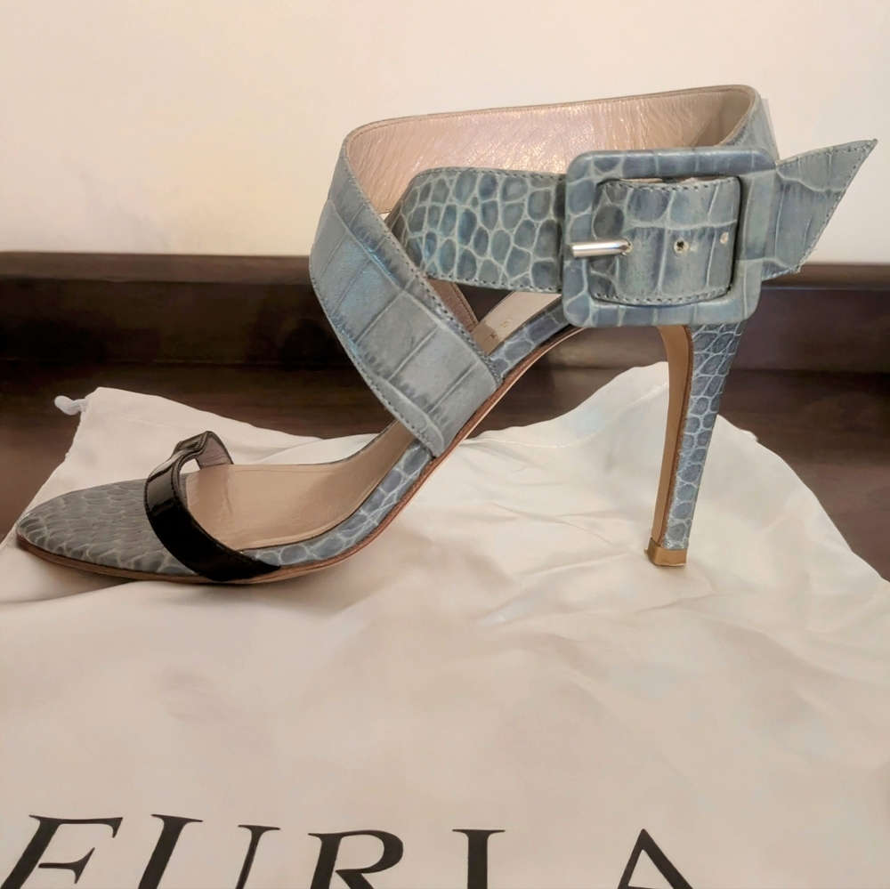 Furla Wrap around 4 Inch Heels, Worn Once, Size 37
